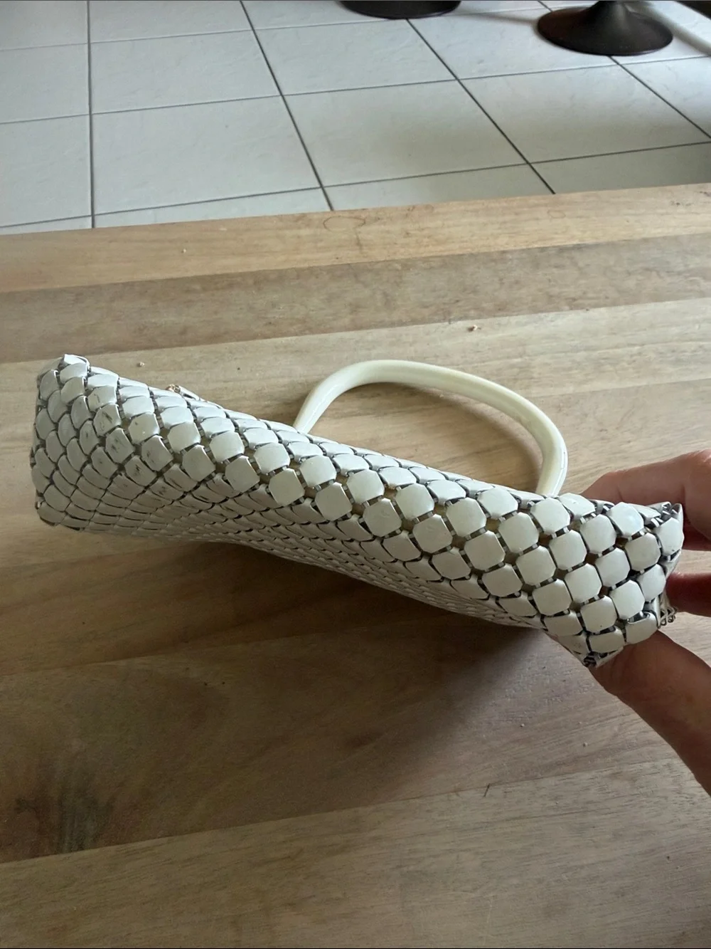 Vintage beautiful White metal mesh Top-Handle Women’s Bag